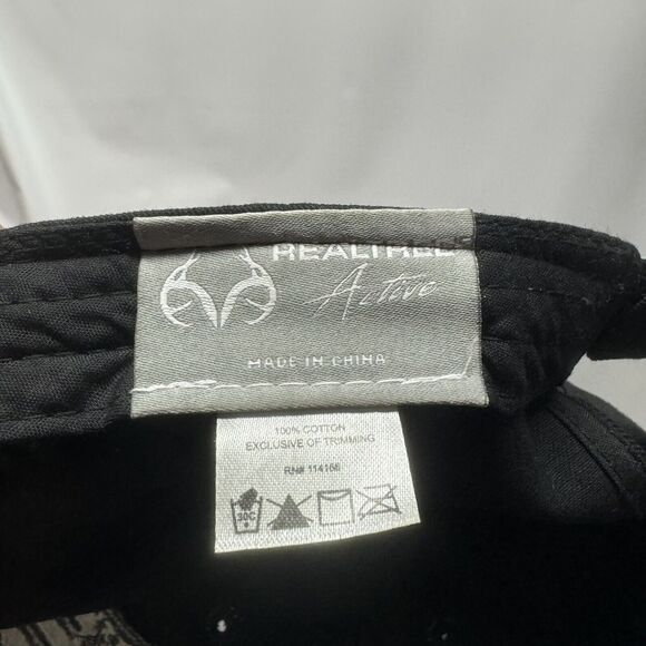 Realtree American US Flag Antlers Black Low Profile Baseball Hat Cap Adjustable - Picture 7 of 7